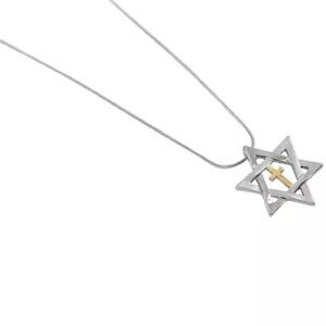 Star of David Pendant, Silver Tone